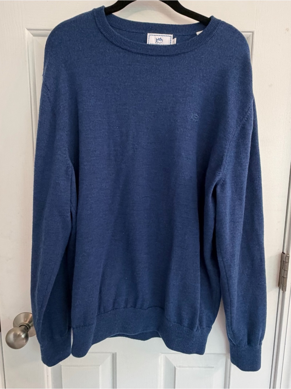 Southern Tide Merino Wool Crewneck Sweater Mens Large Blue Skipjack Logo